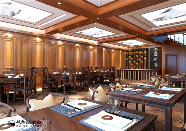 永宁喜阿婆连锁餐厅装修设计|古典元素中植入现代文化感