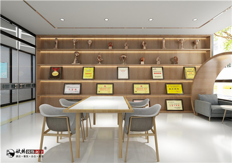 永宁秦蕊营业厅办公室装修设计|洁净大方的高级质感空间